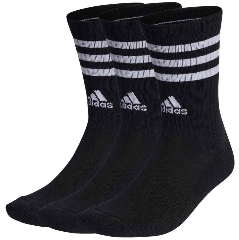 Adidas sukat 3-Stripes Cushioned Crew 3 paria/pkt musta