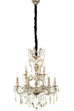 Aneta Lighting kristallikruunu Allington 9-os. antiikkihopea