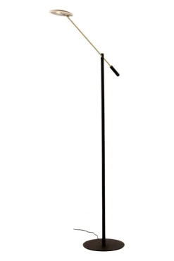 Aneta Lighting lattiavalaisin Cadiz LED musta/mattamessinki