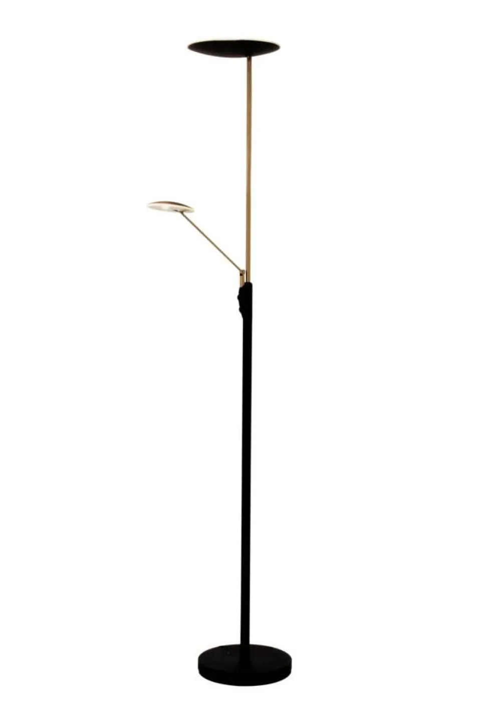 Aneta Lighting lattiavalaisin Cadiz upplight musta/mattamessinki LED