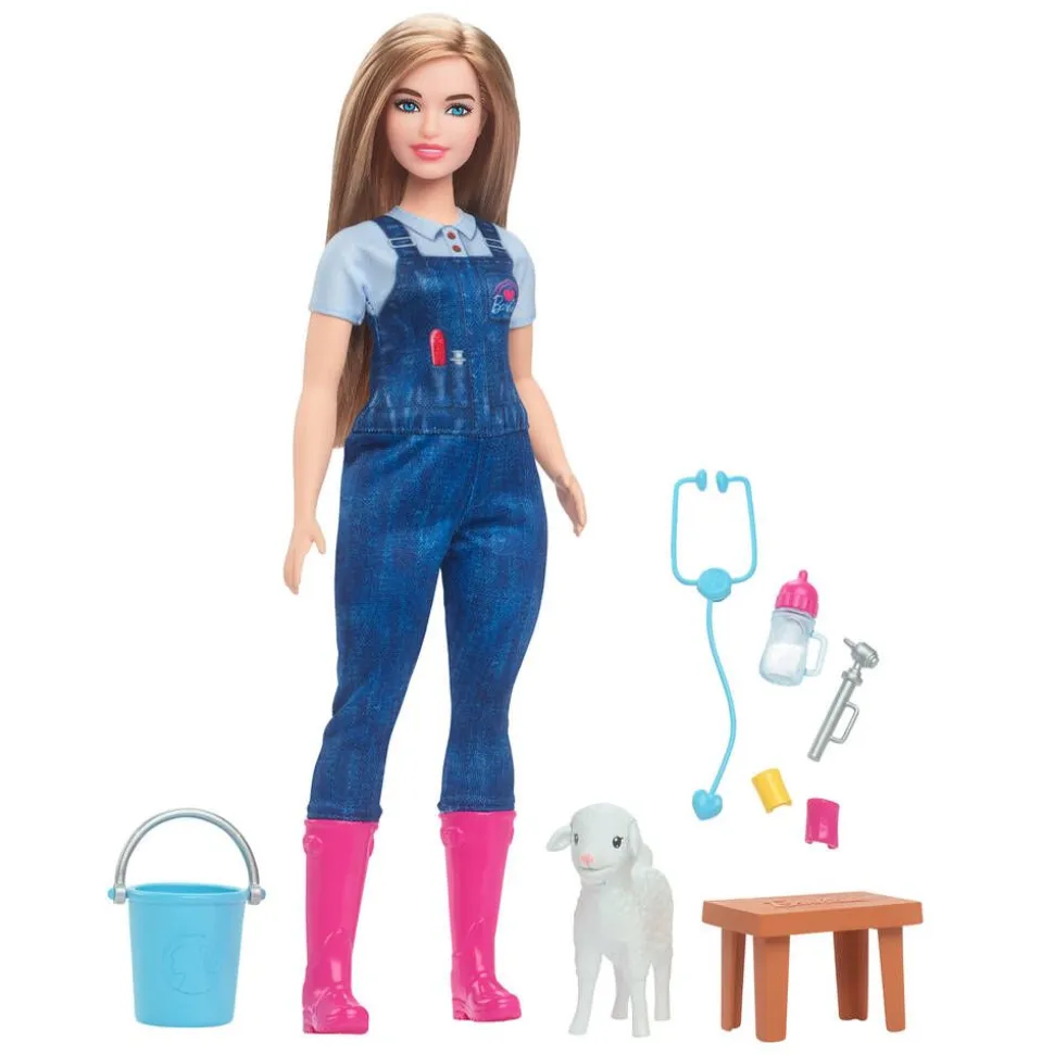 Barbie nukke maatilan eläinlääkäri