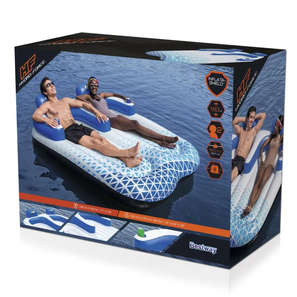 Bestway kelluntalautta Hydro-Force Indigo W Double Lounge 183x176 cm