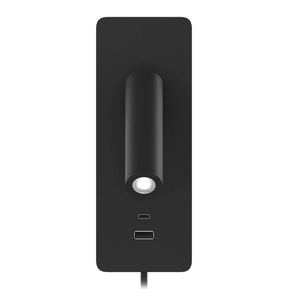 Design by Grönlund seinävalaisin Gent USB A+C musta