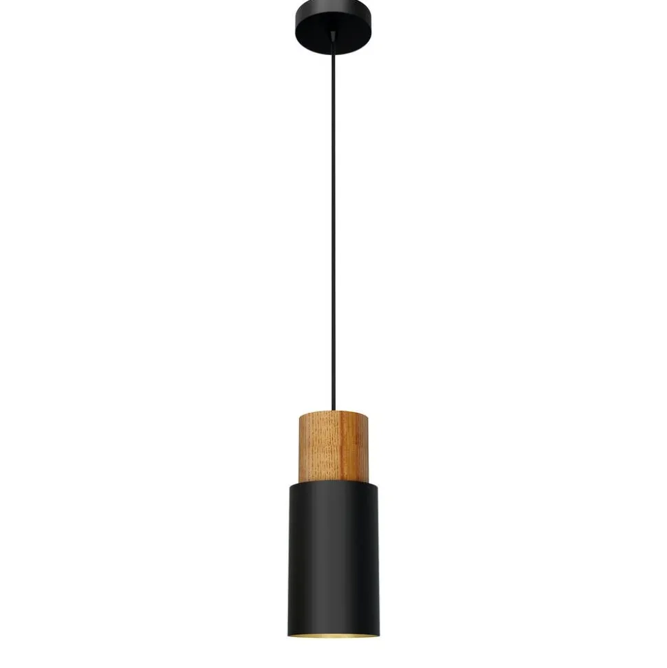 Design by Grönlund Log 10 kattovalaisin musta/puu/kulta