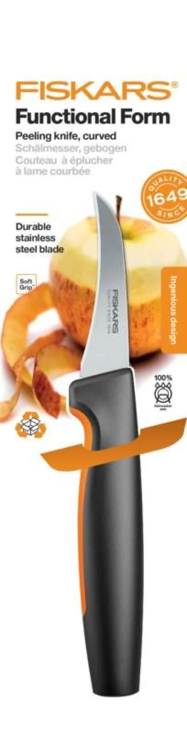 Fiskars Functional Form kuorimaveitsi kaarevalla terällä 7 cm