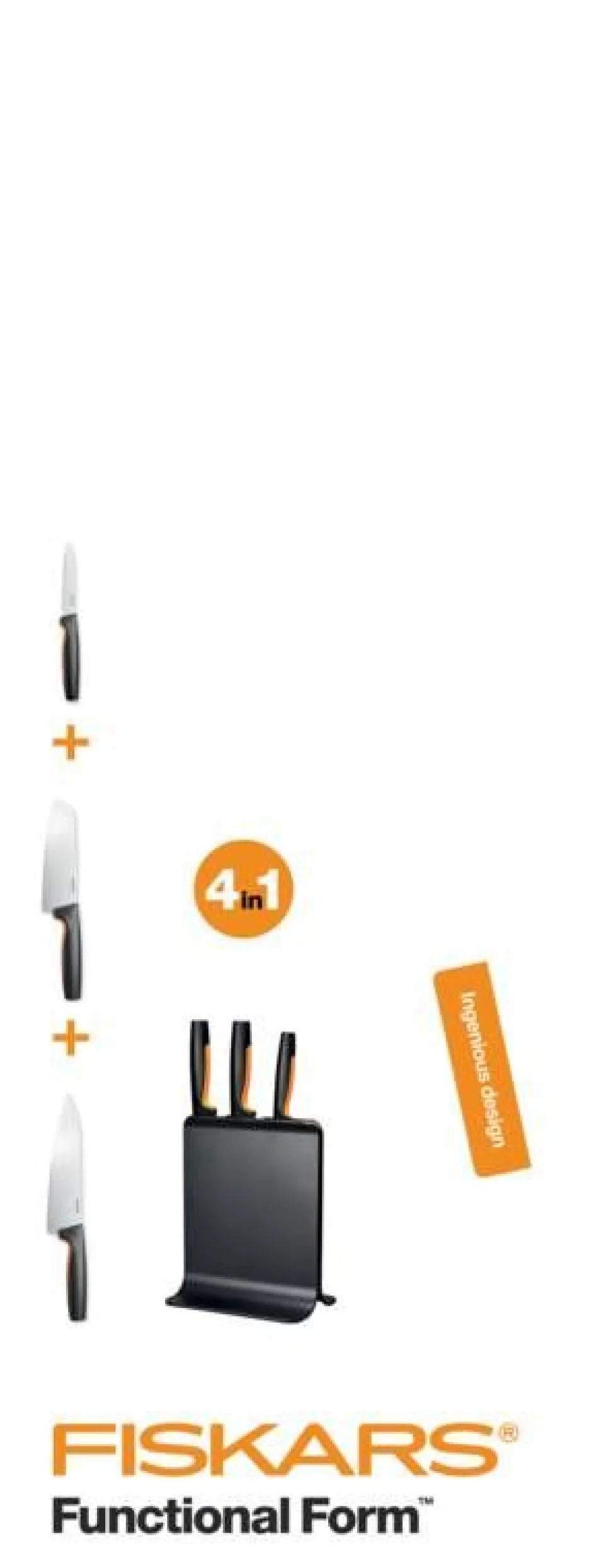 Fiskars Functional Form veitsitukki muovi (sis. 3 veistä)