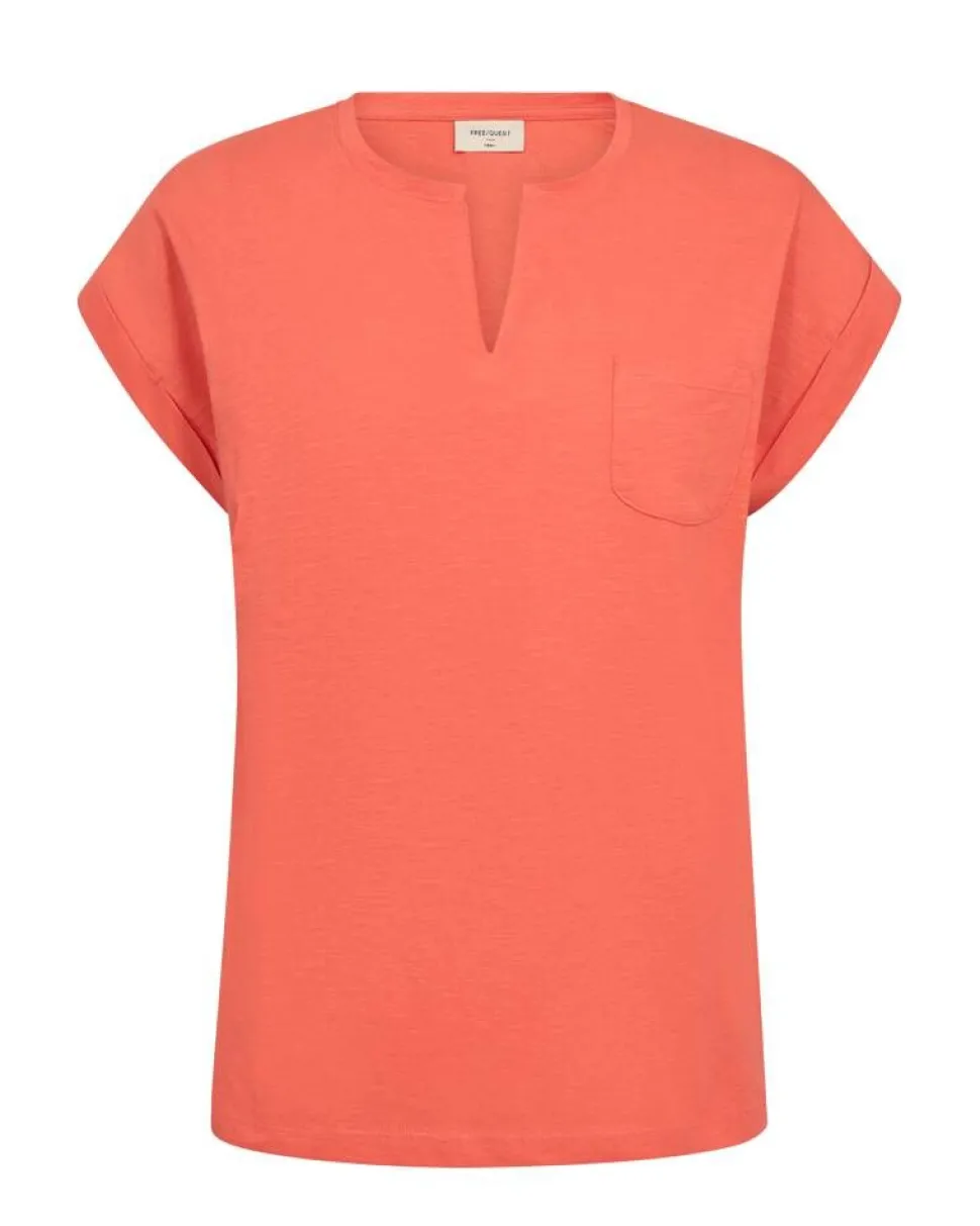 Freequent t-paita FqViva-V-SS-Pocket-Basic
