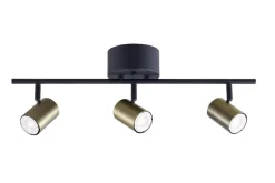 Heat kattospotti Gold Tube 3-osainen tanko kulta-musta