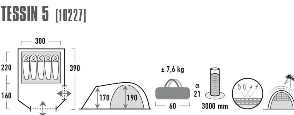 High Peak teltta Tessin 5.0