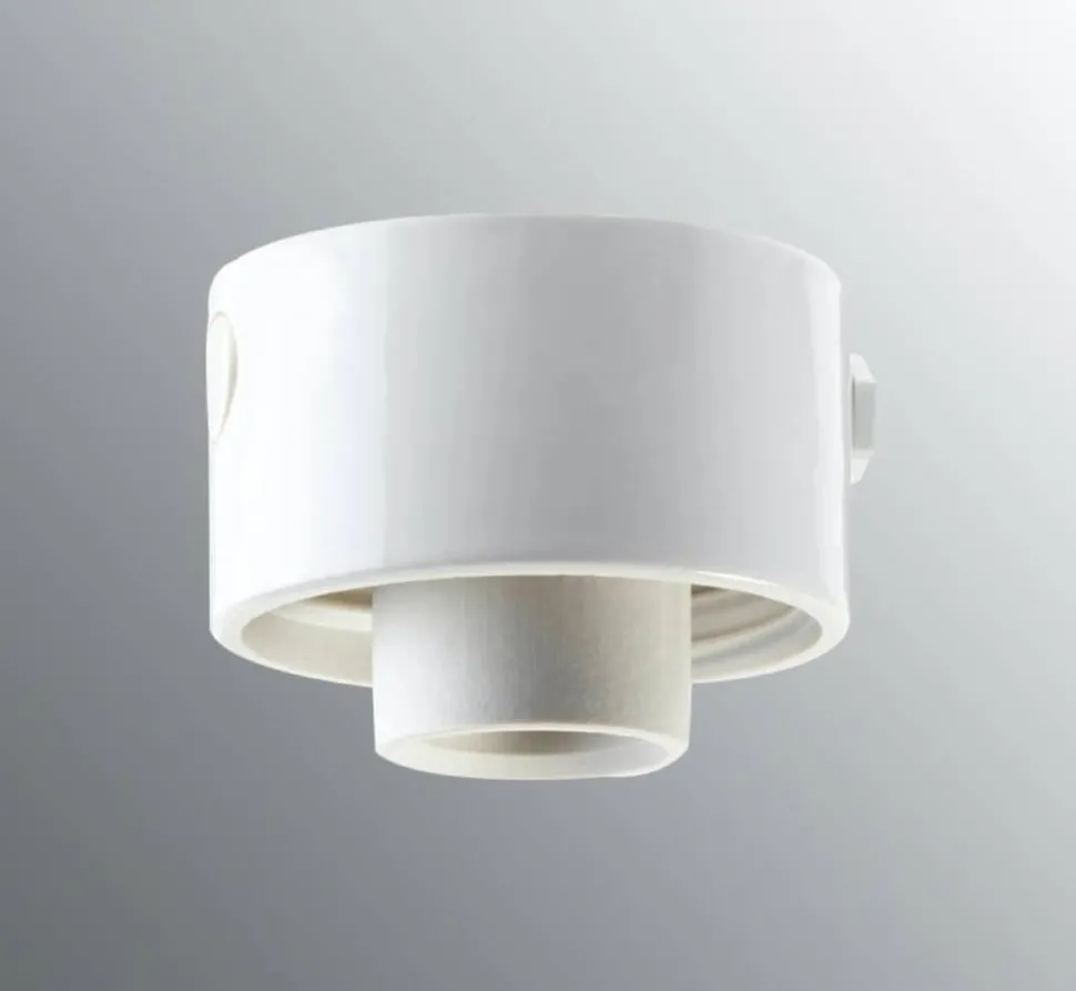 Ifö Electric posliinikanta suora, valkoinen, kierre 84,5 mm