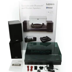 Lenco vinyylilevysoitin + kaiuttimet LS-300 musta