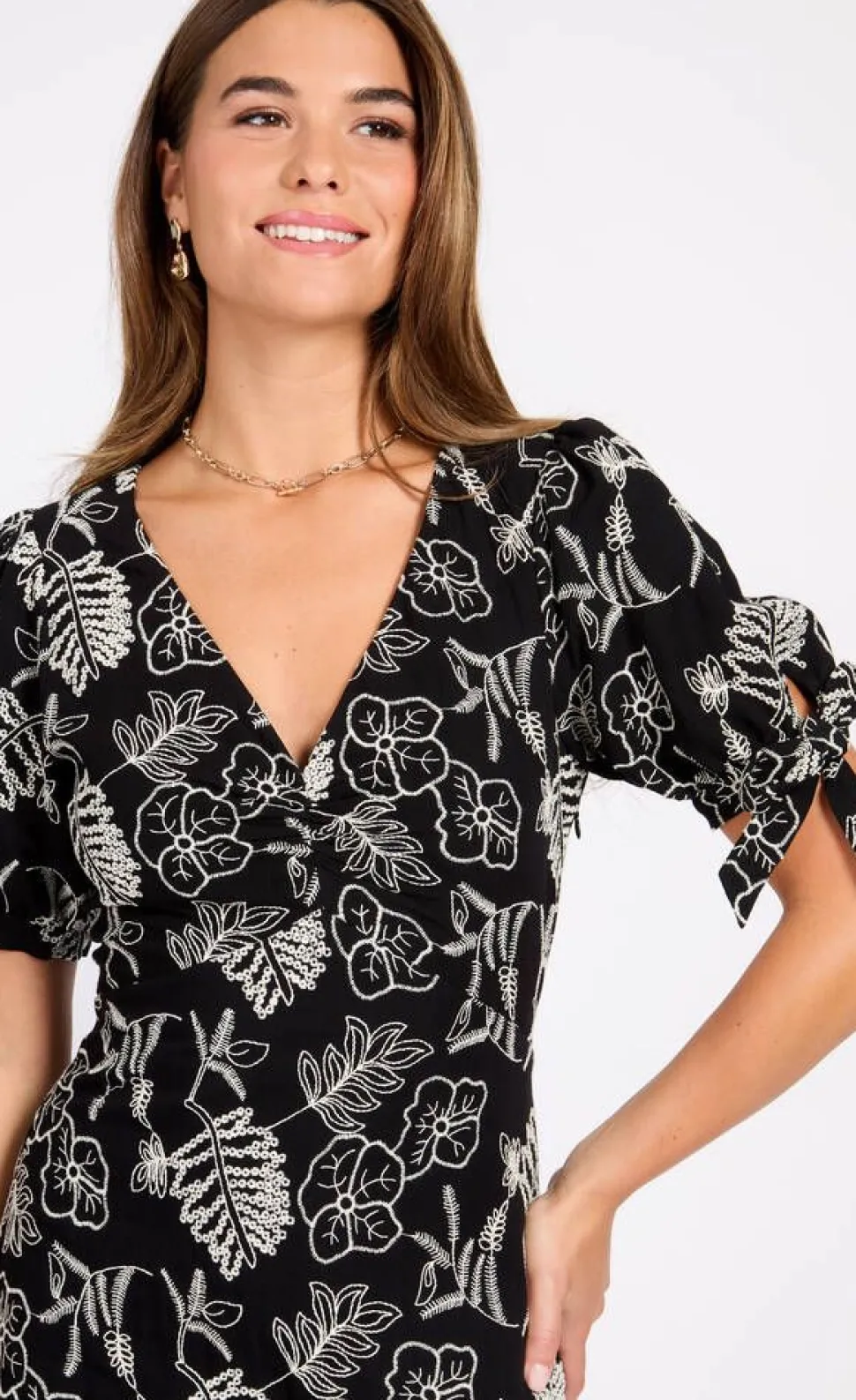 Little Mistress mekko Black Cotton Midaxi