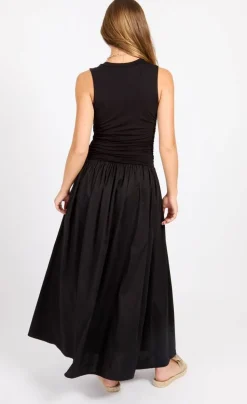 Little Mistress mekko Black Cotton Maxi