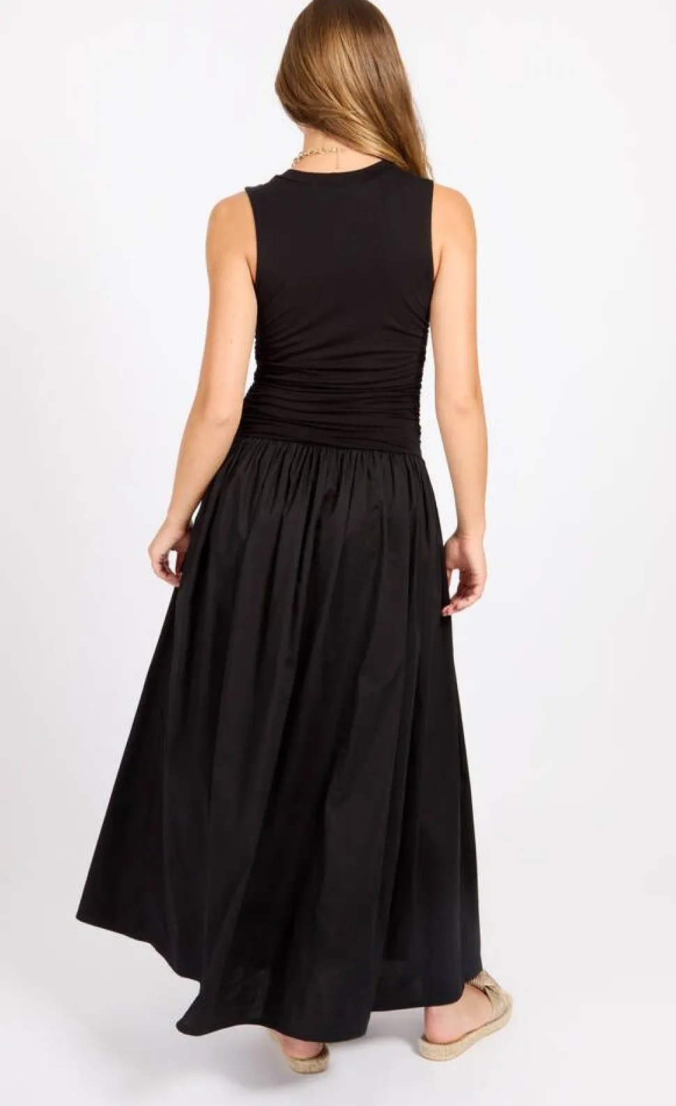 Little Mistress mekko Black Cotton Maxi