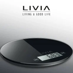 Livia keittiövaaka pyöreä musta