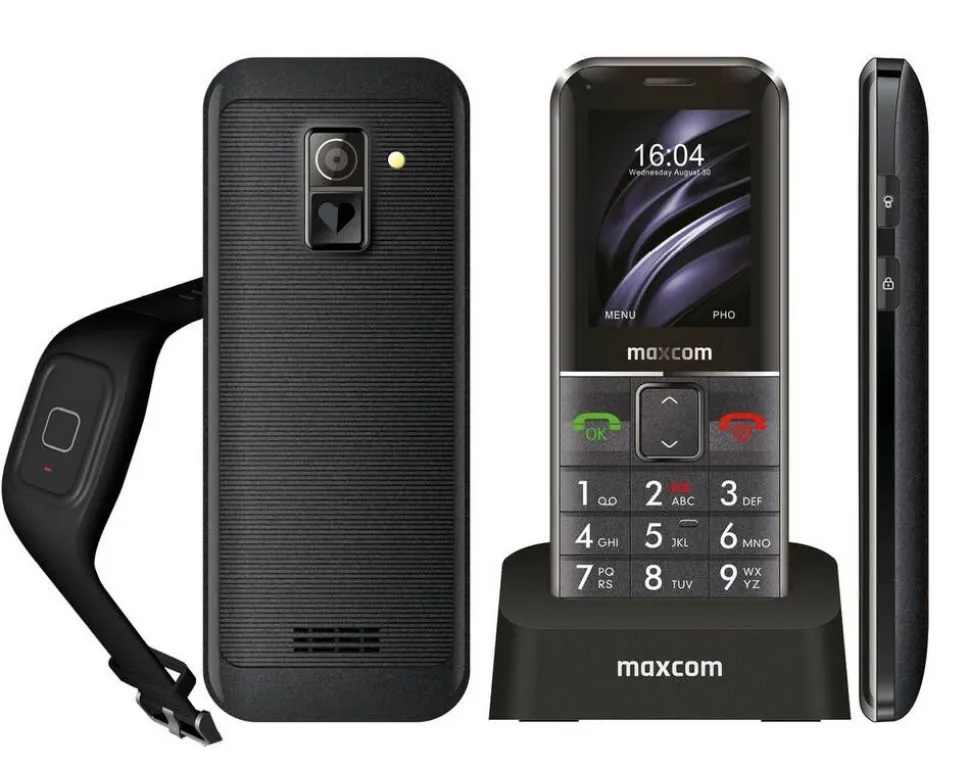 Maxcom matkapuhelin MM735BB SOS-turvarannekkeella