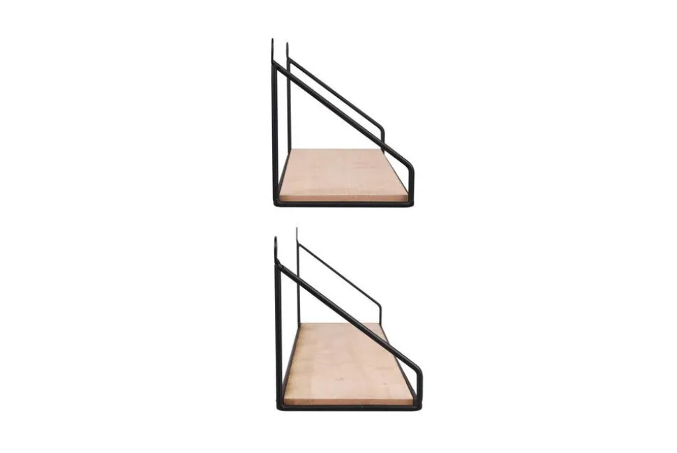 Mirrors and More seinähylly Dana musta/puu 2-pack