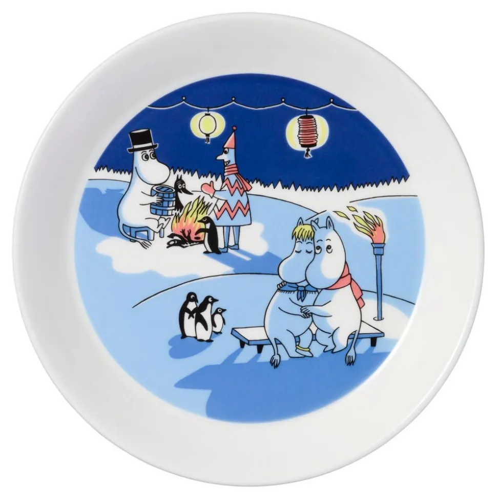 Moomin Arabia Sesonki lautassetti 19 cm Talvinuotio & Purjeh