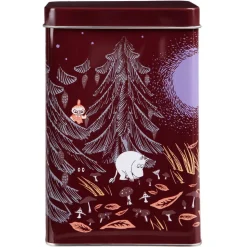 Moomin kahvipurkki Ikimetsä punainen