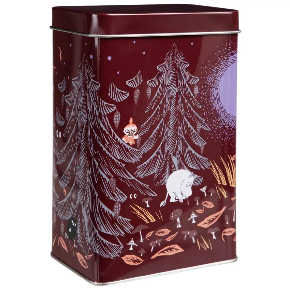 Moomin kahvipurkki Ikimetsä punainen