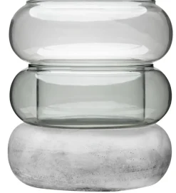 Muurla Rinkeli kynttilälyhty/maljakko harmaa 18,5 cm