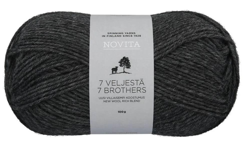 Novita 7 Veljestä lanka 100 g 044 grafiitti