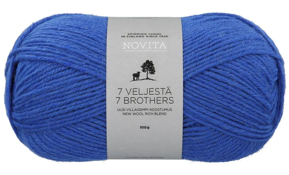 Novita 7 Veljestä lanka 100 g 136 lobelia