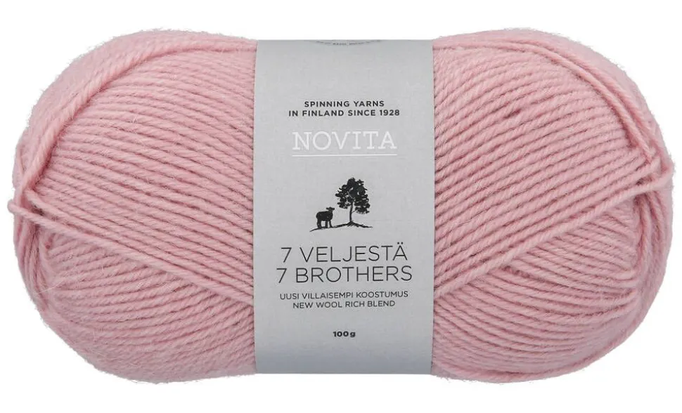 Novita 7 Veljestä lanka 100 g 053 marjapuuro