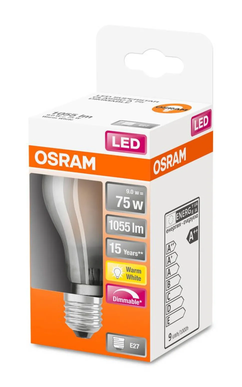 Osram LED vakiolamppu 1055lm 2700K E27 DIM