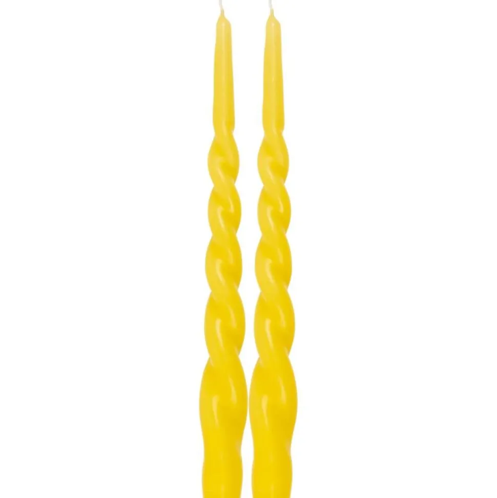 Pentik kruunukynttilä Kierre 28 cm keltainen 2kpl/pkt