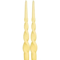 Pentik kruunukynttilä Kierre hile keltainen 28 cm 2 kpl