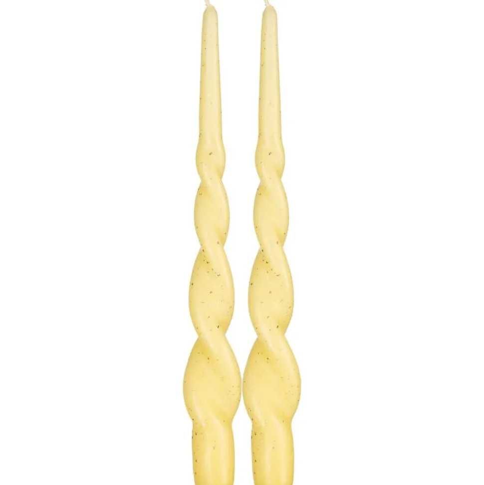 Pentik kruunukynttilä Kierre hile keltainen 28 cm 2 kpl