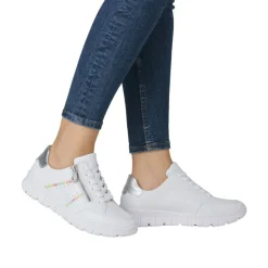 Rieker tennarit N1313-80 Weiss Silber