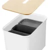 Smartstore Collect lajitteluastiasetti vanerikannella 76 L valkoinen