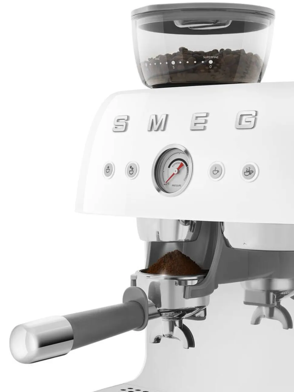 Smeg espressokeitin myllyllä EGF03WHEU valkoinen