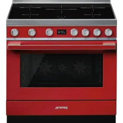 Smeg induktioliesi monitoimiuunilla CPF9IPR Portofino punainen