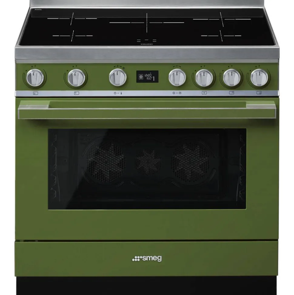Smeg induktioliesi monitoimiuunilla CPF9IPOG Portofino vihreä