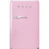 Smeg retrojääkaappi FAB5RPK5 73 cm, vaaleanpunainen, oikea