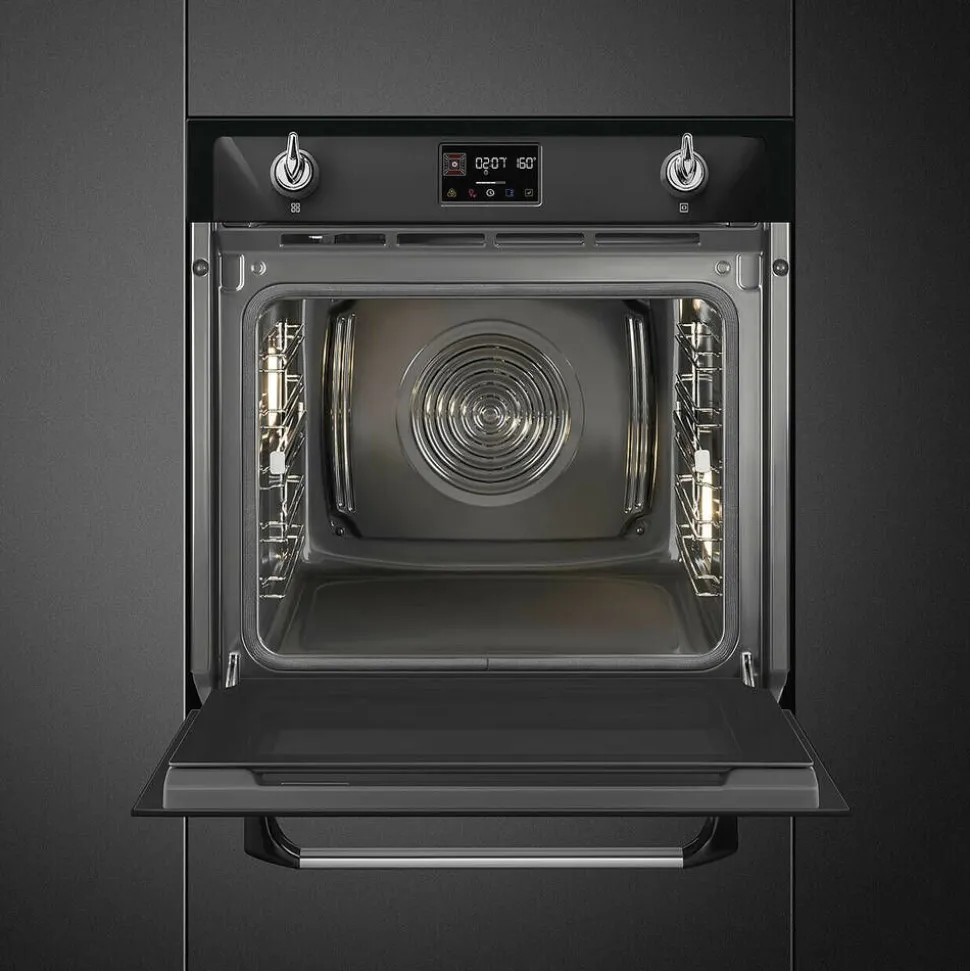 Smeg SOP6902S2PN 60cm yhdistelmähöyryuuni Viktoria, musta