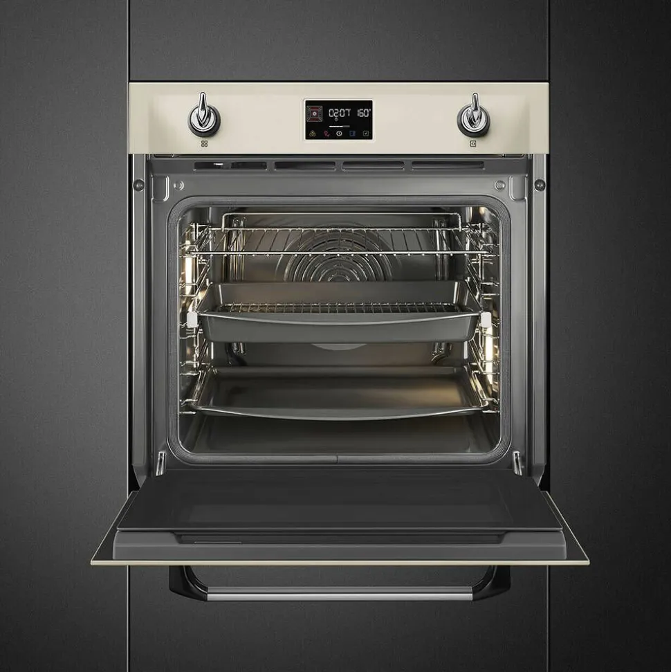 Smeg SOP6902S2PP 60cm yhdistelmähöyryuuni Viktoria, kerma