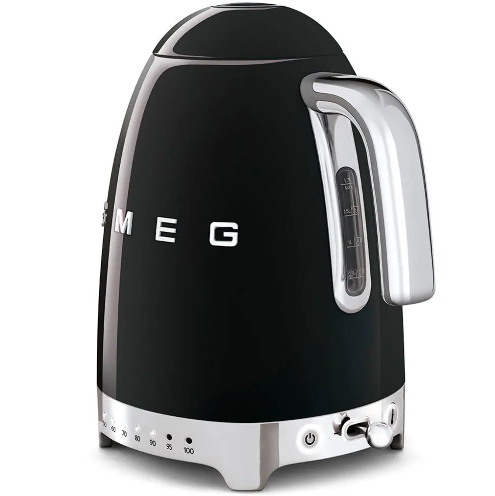 Smeg vedenkeitin KLF04BLEU lämpötilan säädöllä, musta
