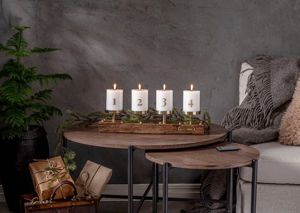 Star Trading LED-kynttilä Flamme Advent valkoinen 4 kpl