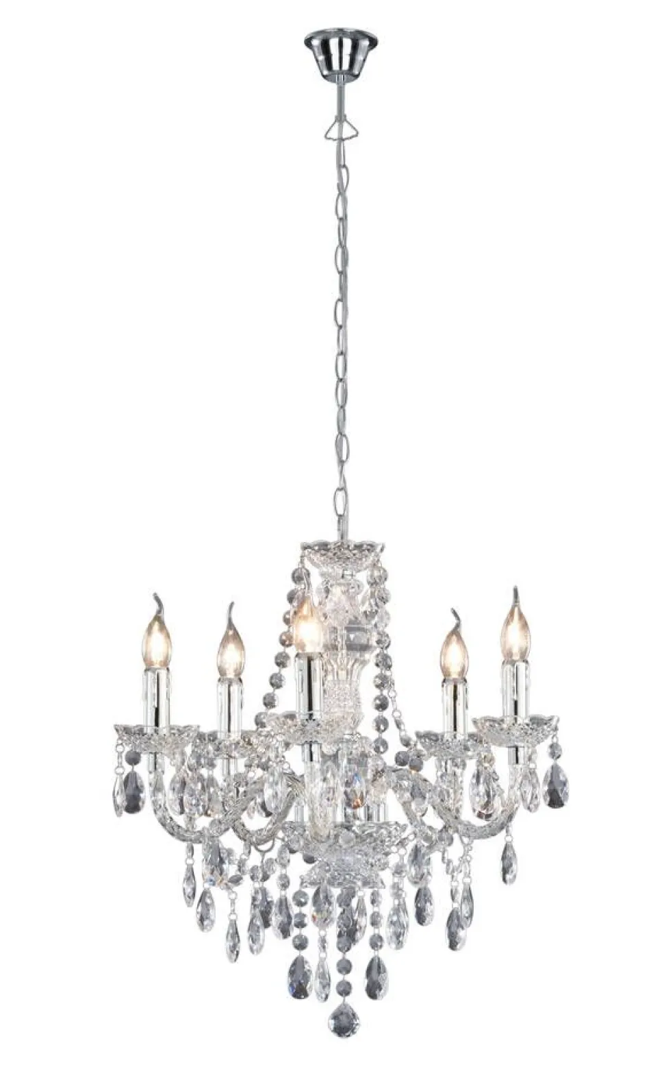 Trio Lighting kattokruunu Luster 5-os E14 kirkas