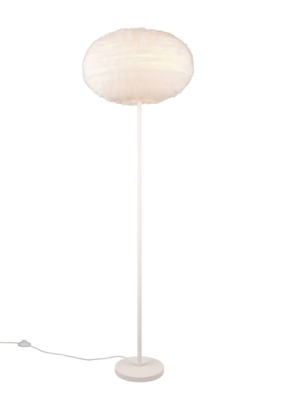Trio Lighting lattiavalaisin Furry E27 hiekanvalkoinen