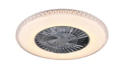 Trio Lighting LED kattotuuletin Harstad kromi starlight
