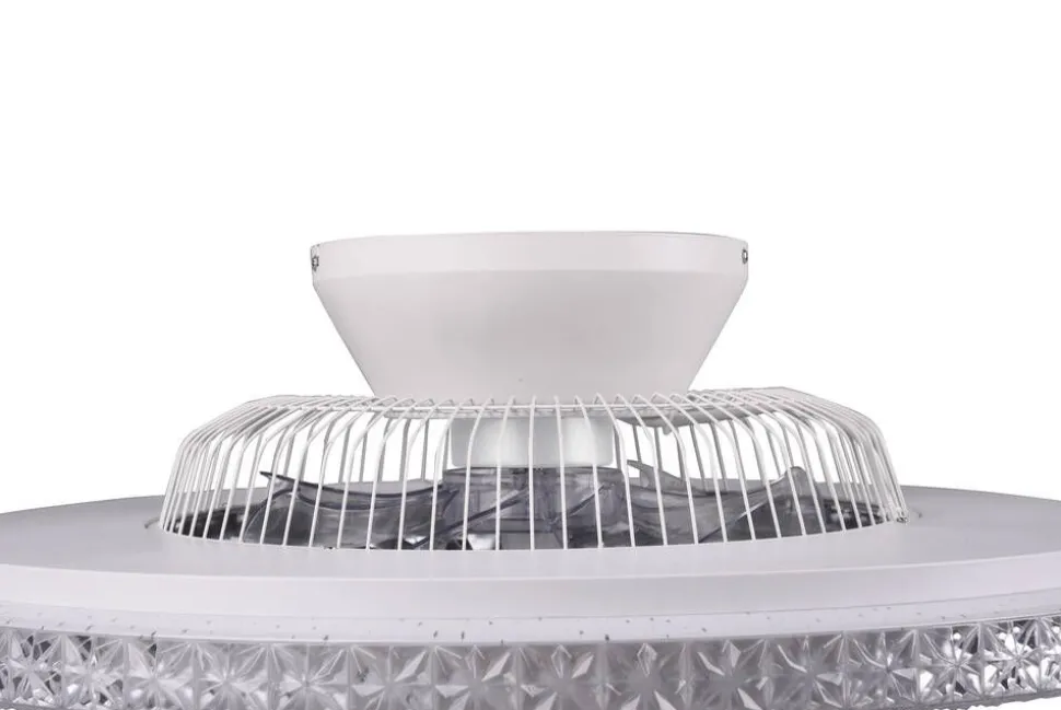 Trio Lighting LED kattotuuletin Harstad kromi starlight