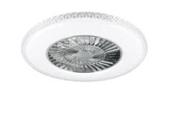 Trio Lighting LED kattotuuletin Harstad kromi starlight