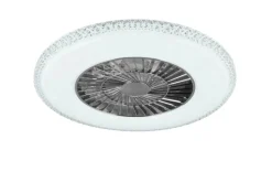 Trio Lighting LED kattotuuletin Harstad kromi starlight