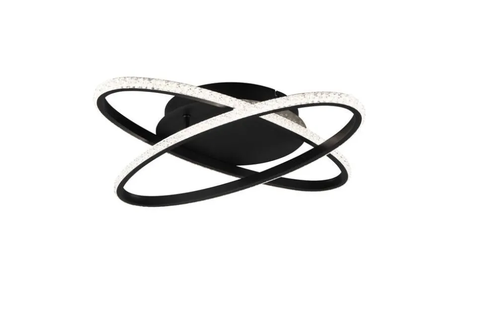 Trio Lighting LED kattovalaisin Lane mattamusta/kristalliefe