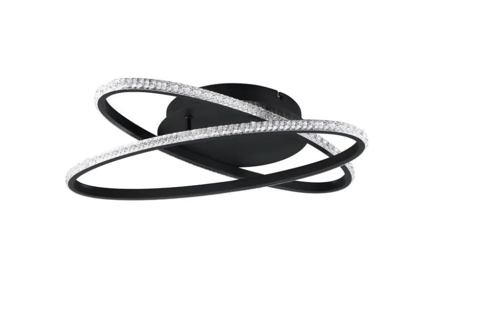 Trio Lighting LED kattovalaisin Lane mattamusta/kristalliefe